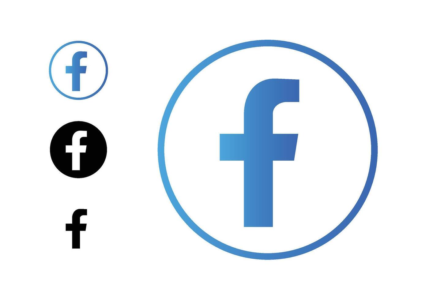Facebook symbol and sign, Facebook round Logo vector