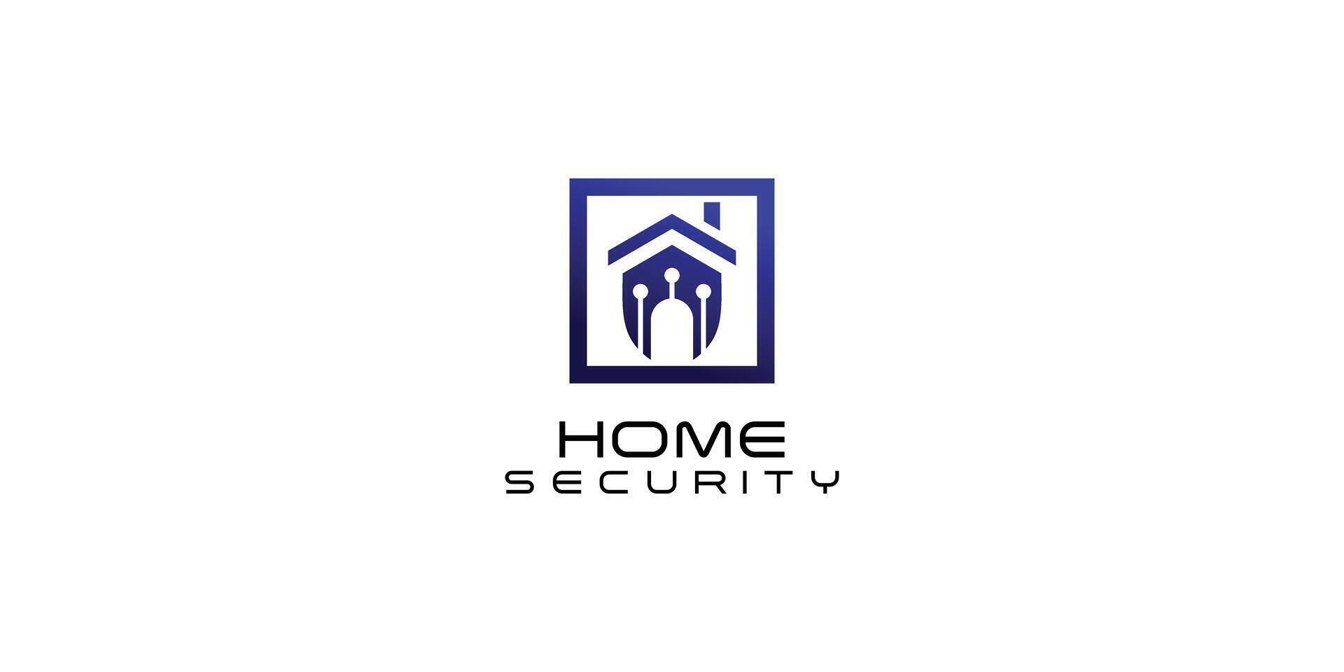 Creative home security logo design with modern style premium vector