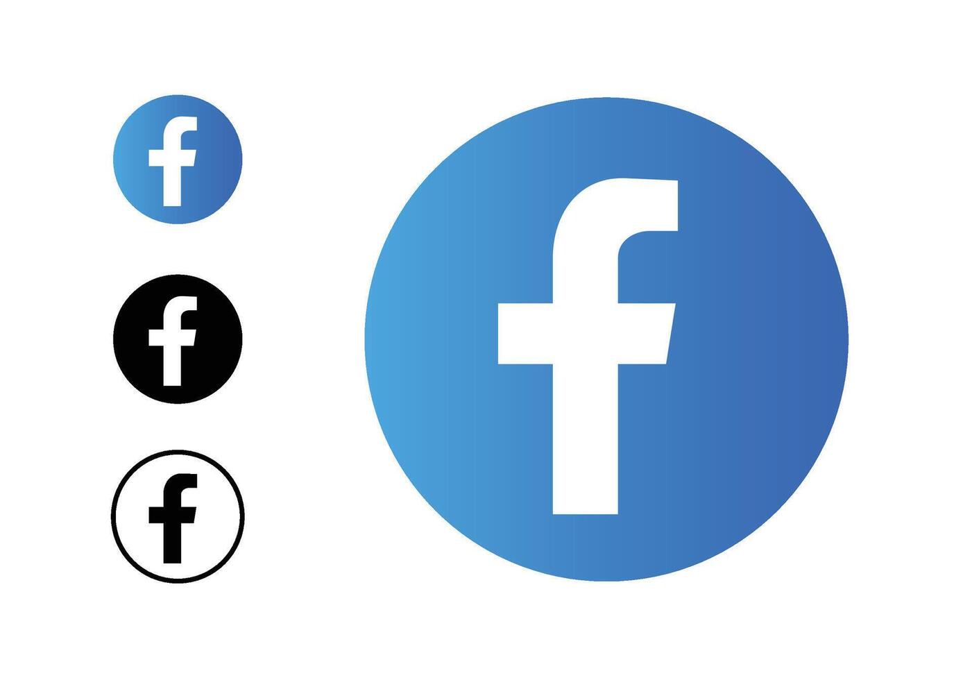 Facebook symbol and sign, Facebook round Logo vector