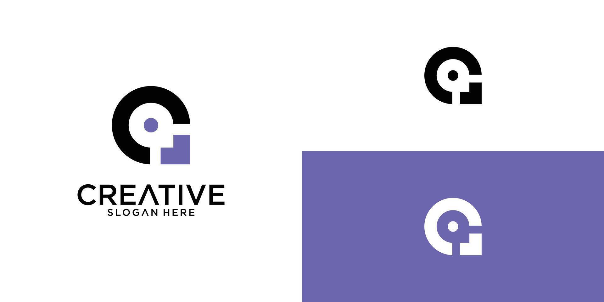Creative letter G logo design with modern style premium vector