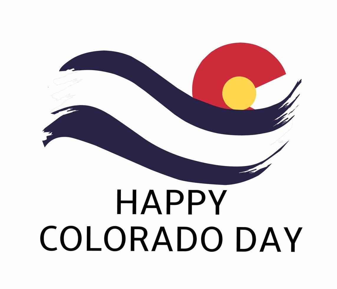 Round Colorado State flag icon isolated with mountain and sun objects. happy colorado day august 1st vector