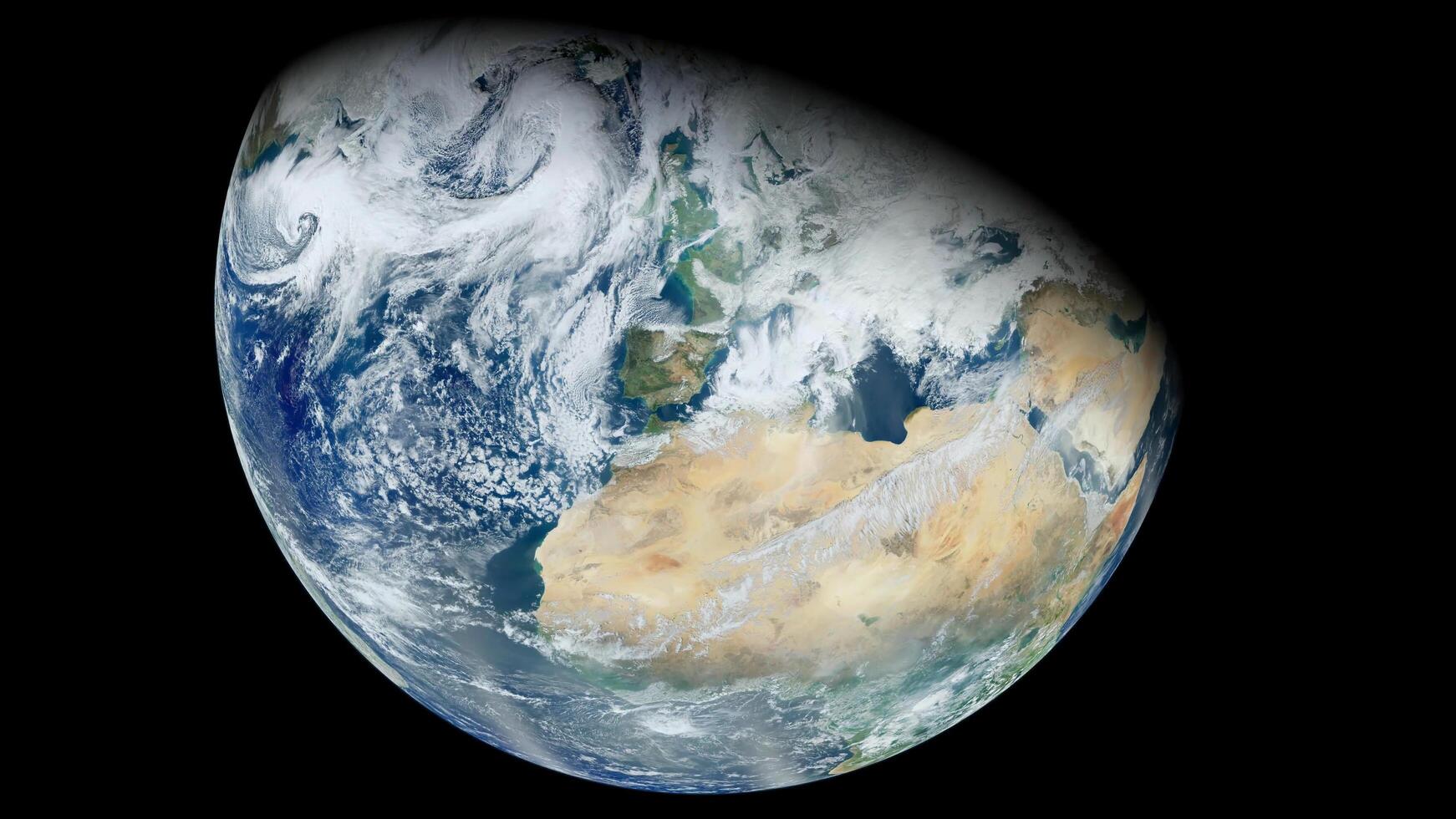 View of Earth from space focused on European continent. Universe science astronomy photo