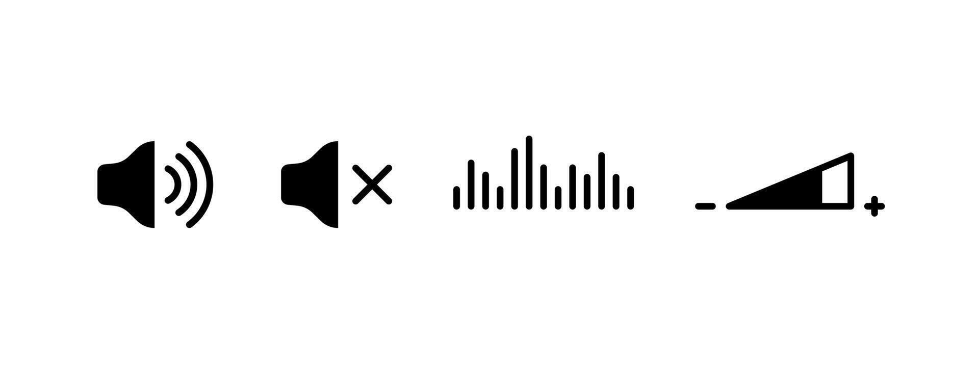Volume control Icons. Audio Icons vector