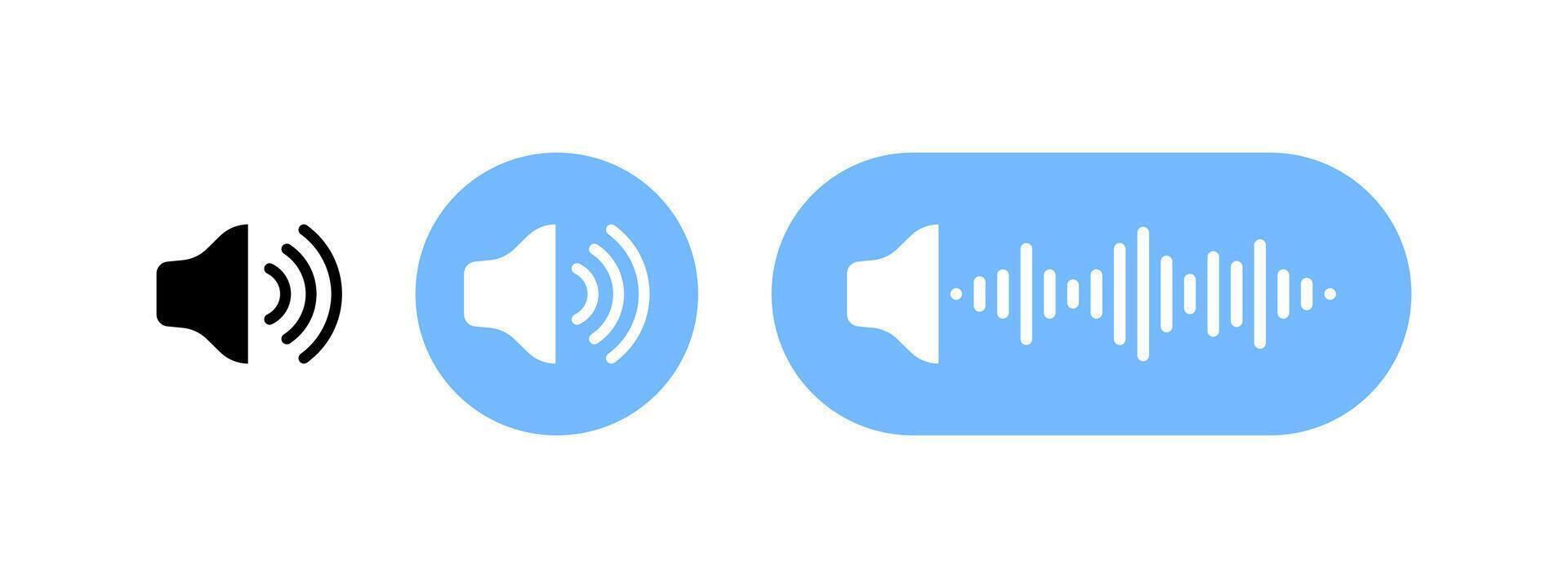 Audio or volume Icons. Speaker Icons vector