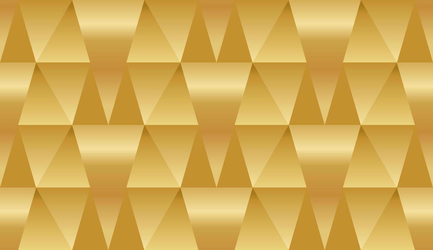 Luxury seamless gold hand drawn background with gradient metal triangles texture, pattern vector