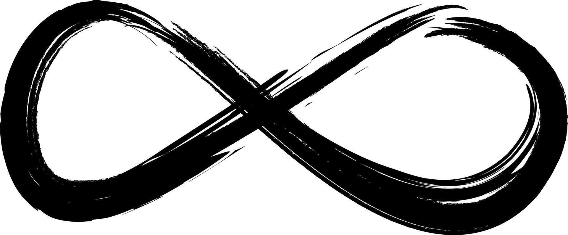 Grunge infinity sign. Symbol freedom eternity or infinity in various contexts. Infinity sign combines deep meaning a unique visual style. Figure 8 with rough edges and texture that imitates wear. vector