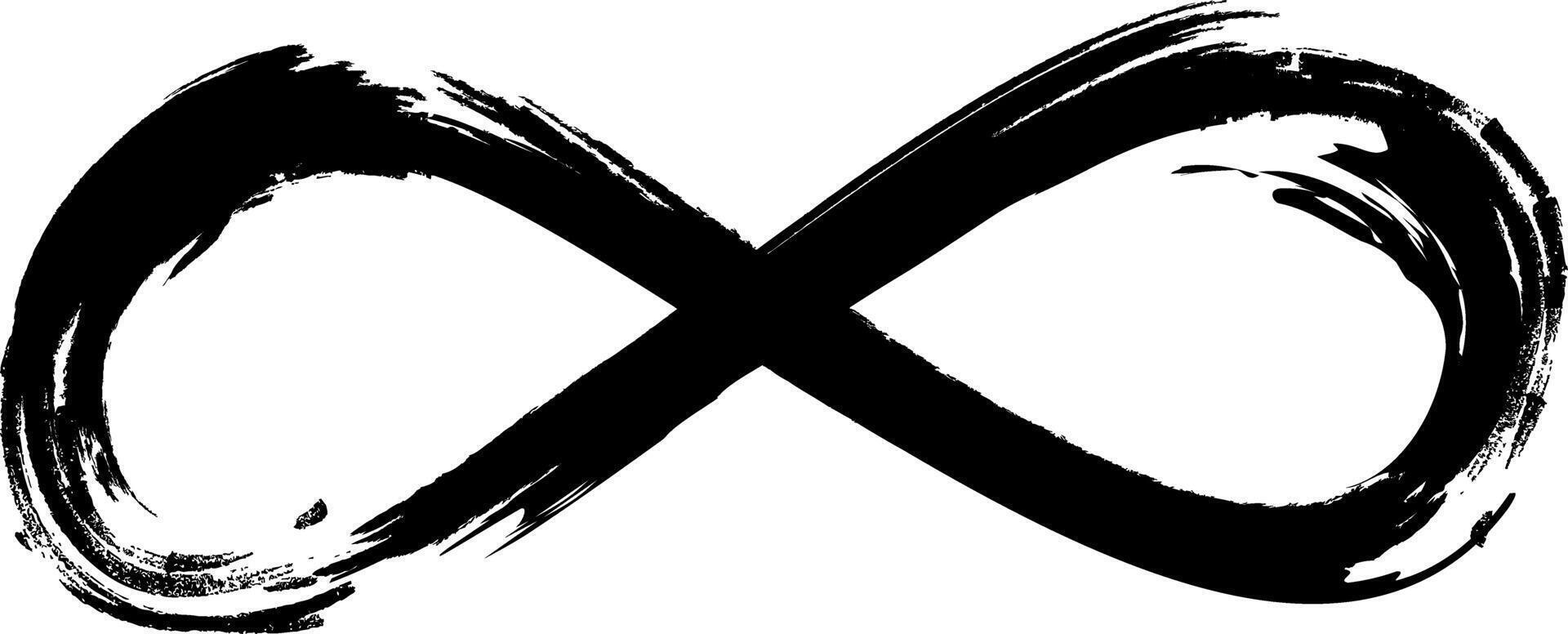 Grunge infinity sign. Symbol freedom eternity or infinity in various contexts. Infinity sign combines deep meaning a unique visual style. Figure 8 with rough edges and texture that imitates wear. vector