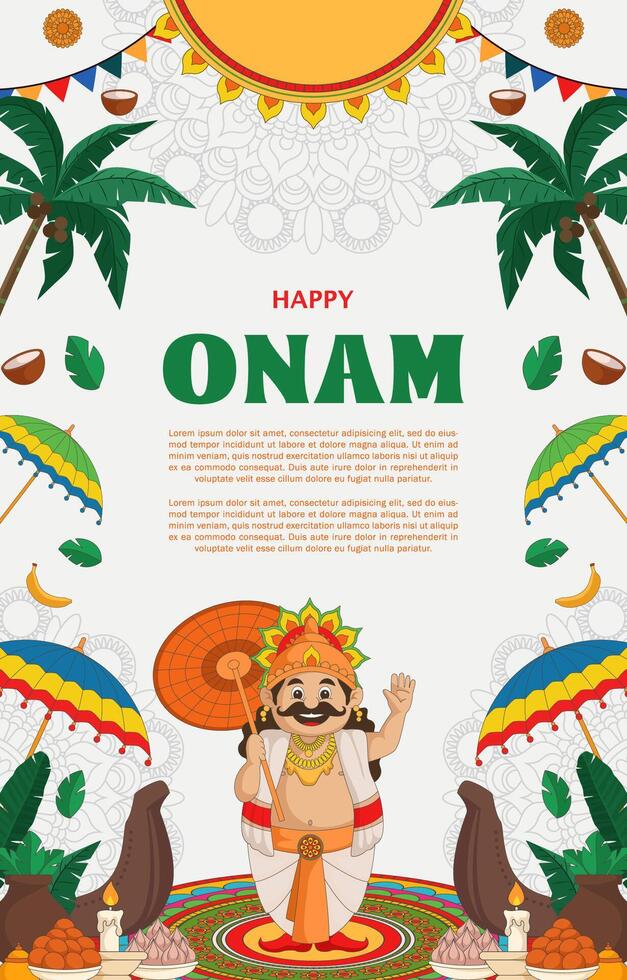 Happy Onam Festival Poster background vector