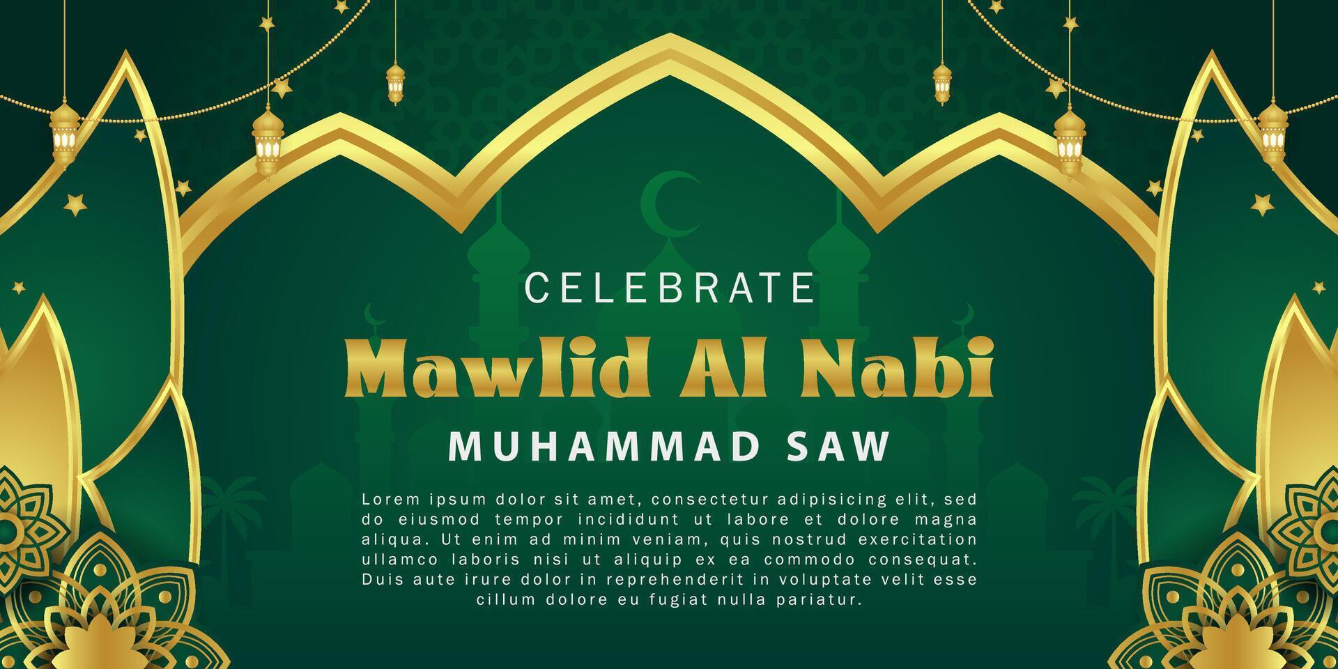 Mawlid Al Nabi background vector