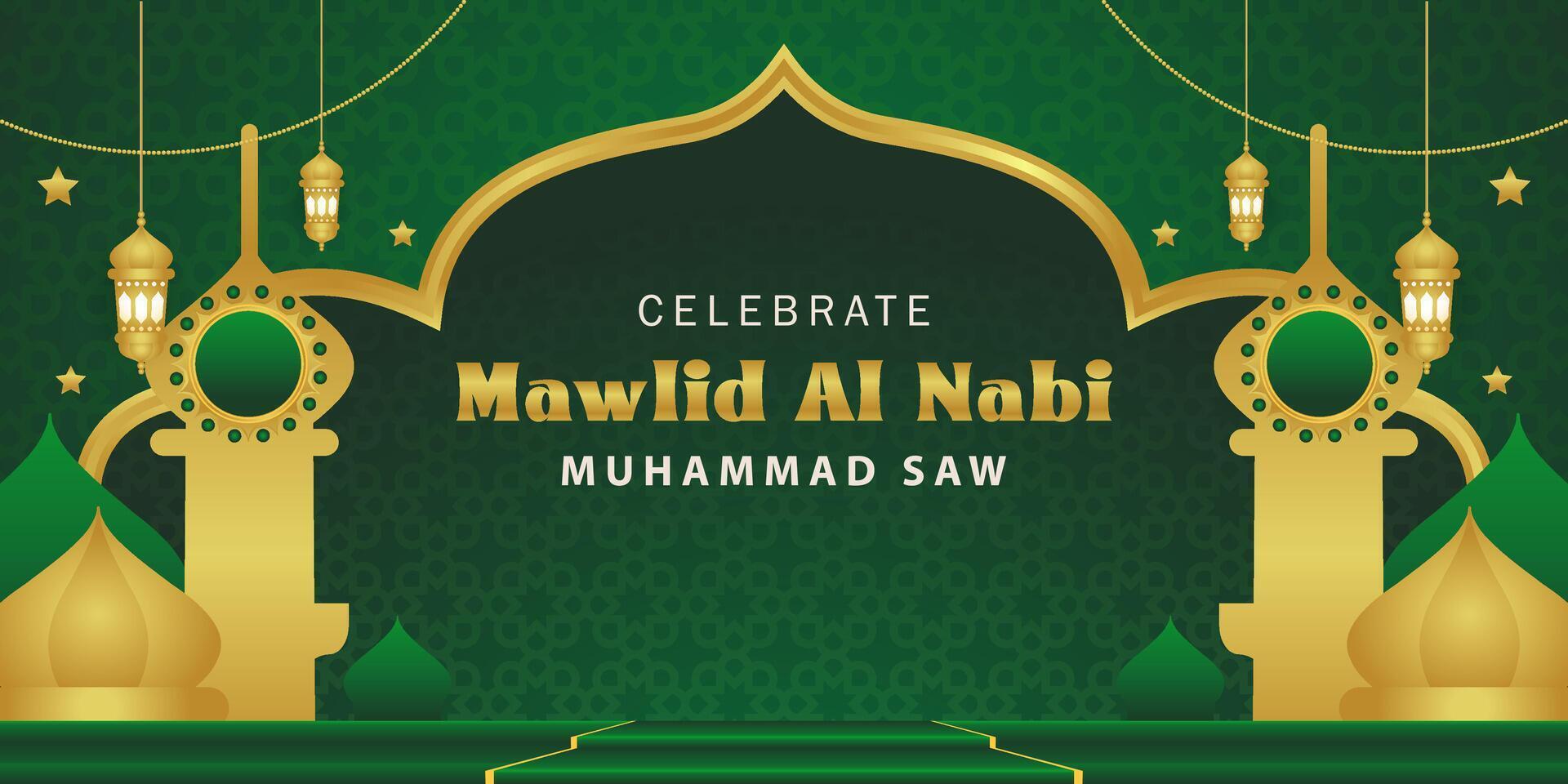 Mawlid Al Nabi background vector