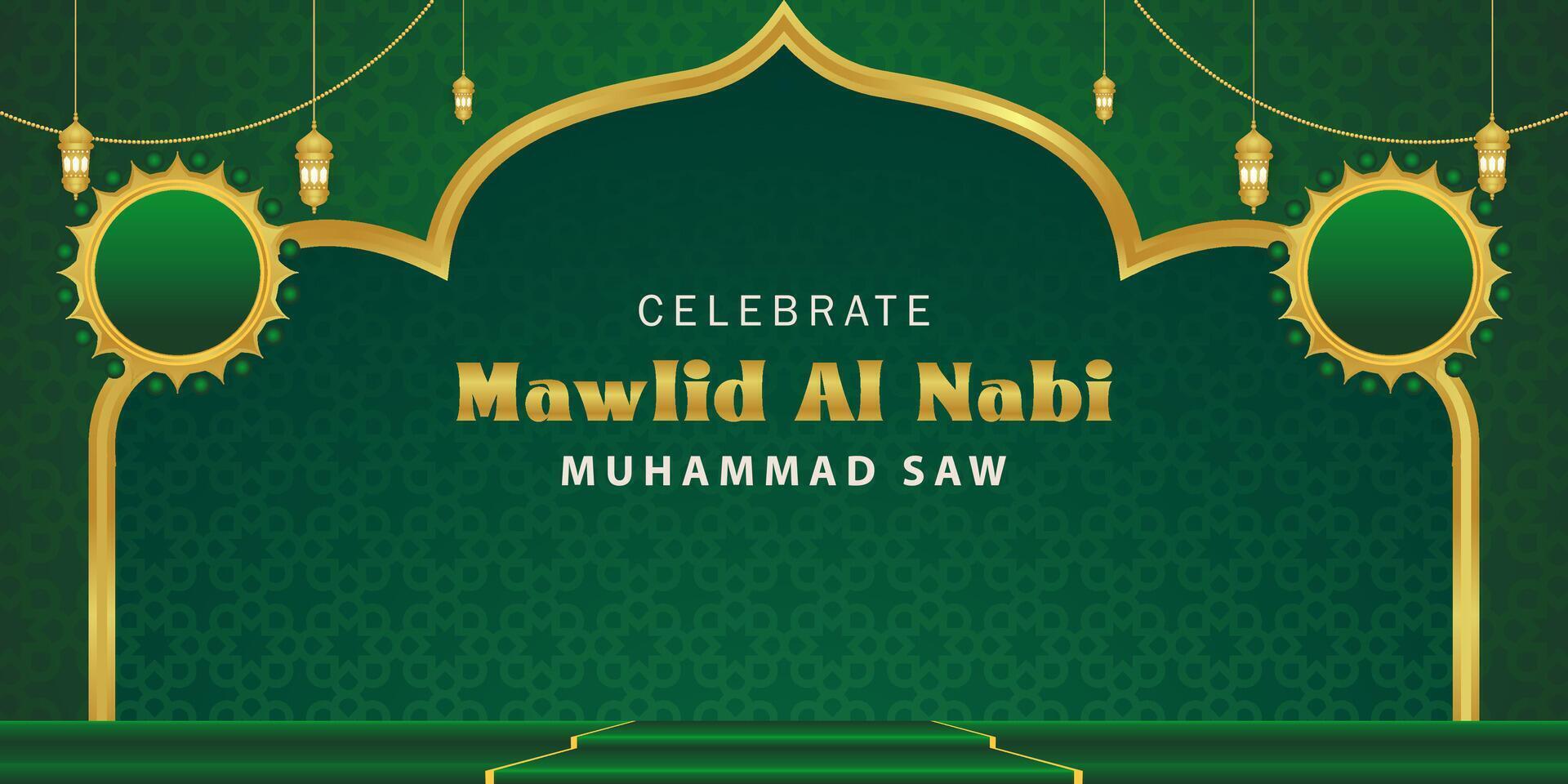 Mawlid Al Nabi background vector