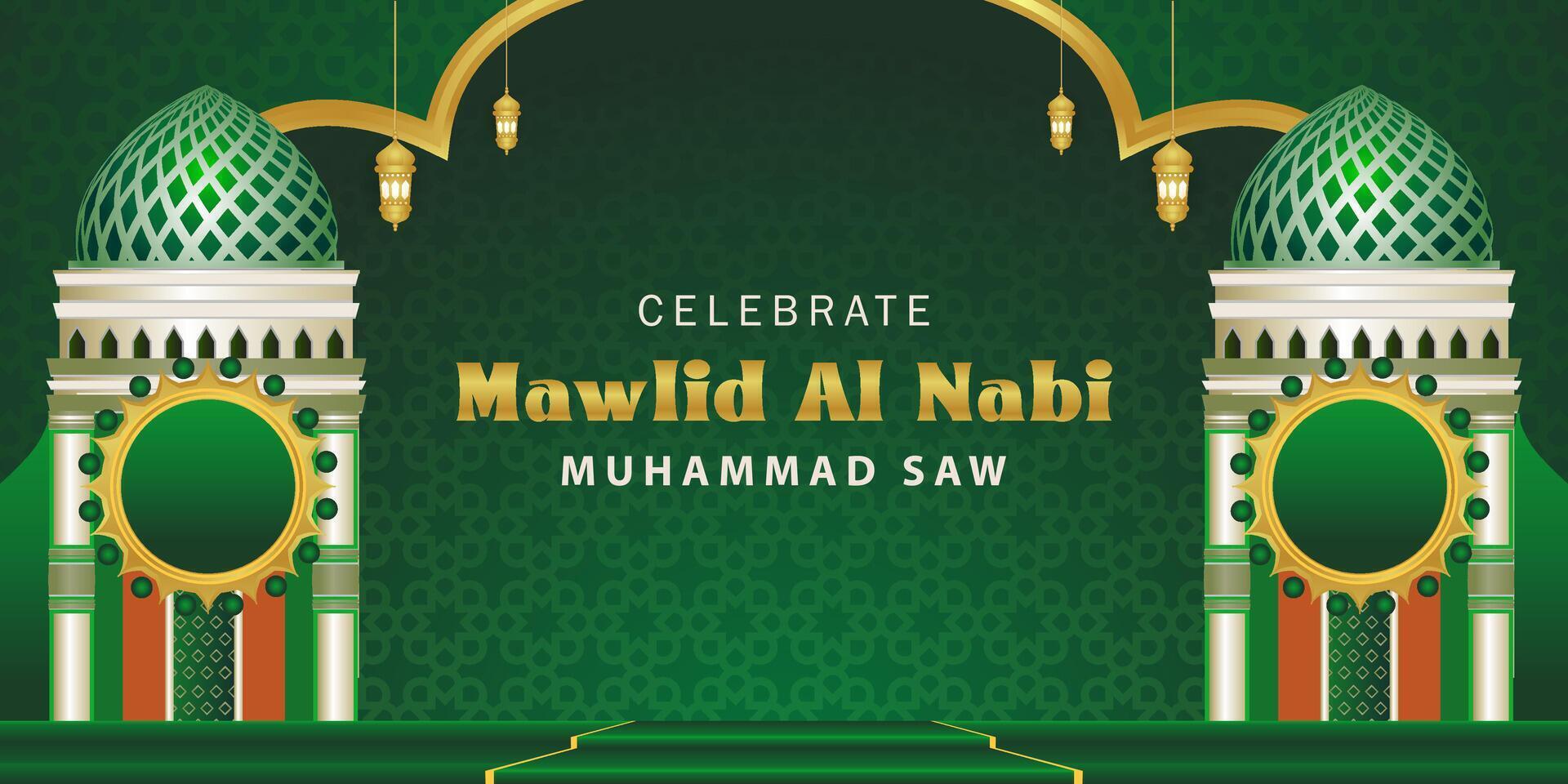 Mawlid Al Nabi background vector