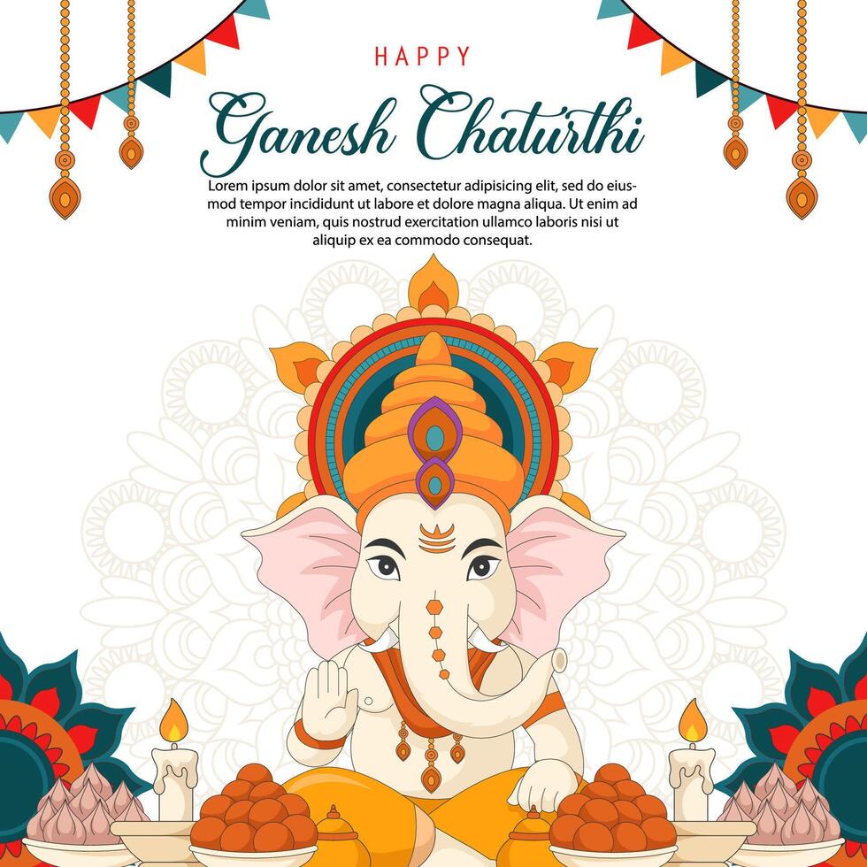 Happy Ganesh Chaturthi background vector