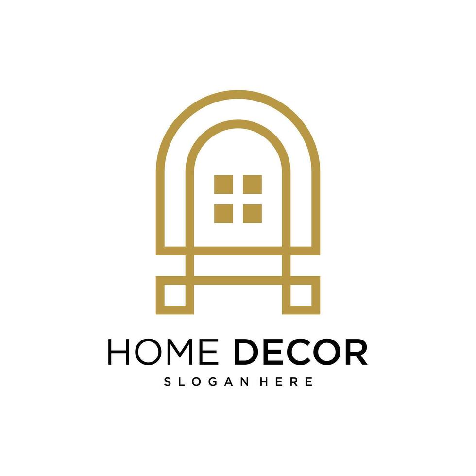 Home decor with window design element idea with creative unique concept high resolution vector