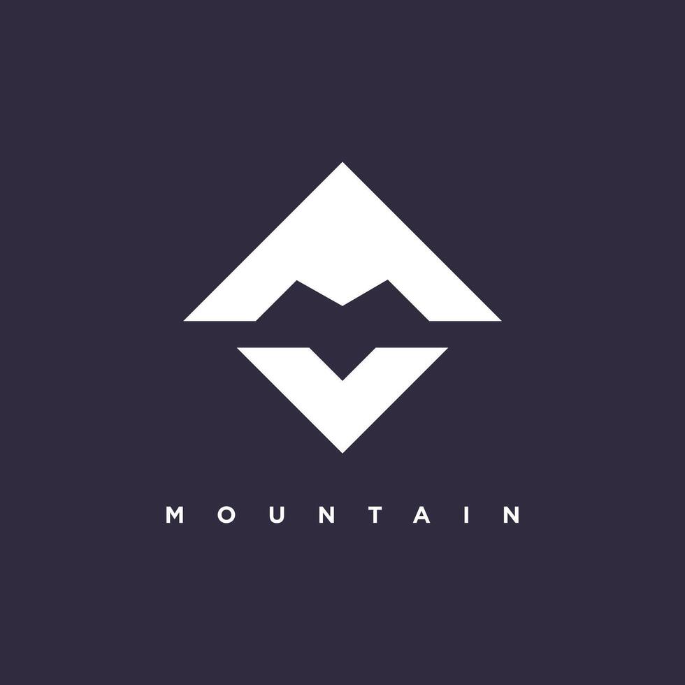 Mountain design element idea with creative letter M concept high resolution vector