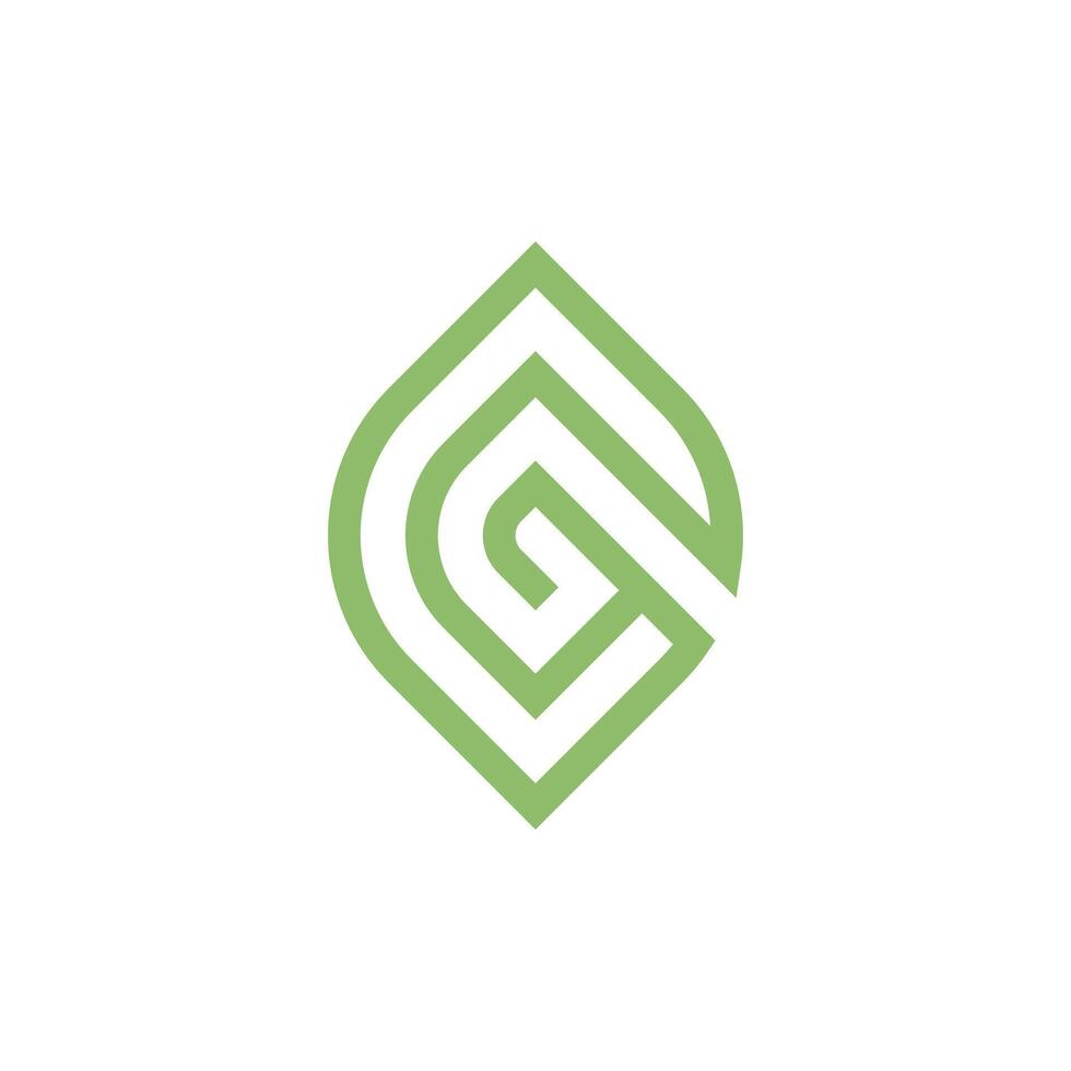 Nature design element idea with creative letter G concept high resolution vector