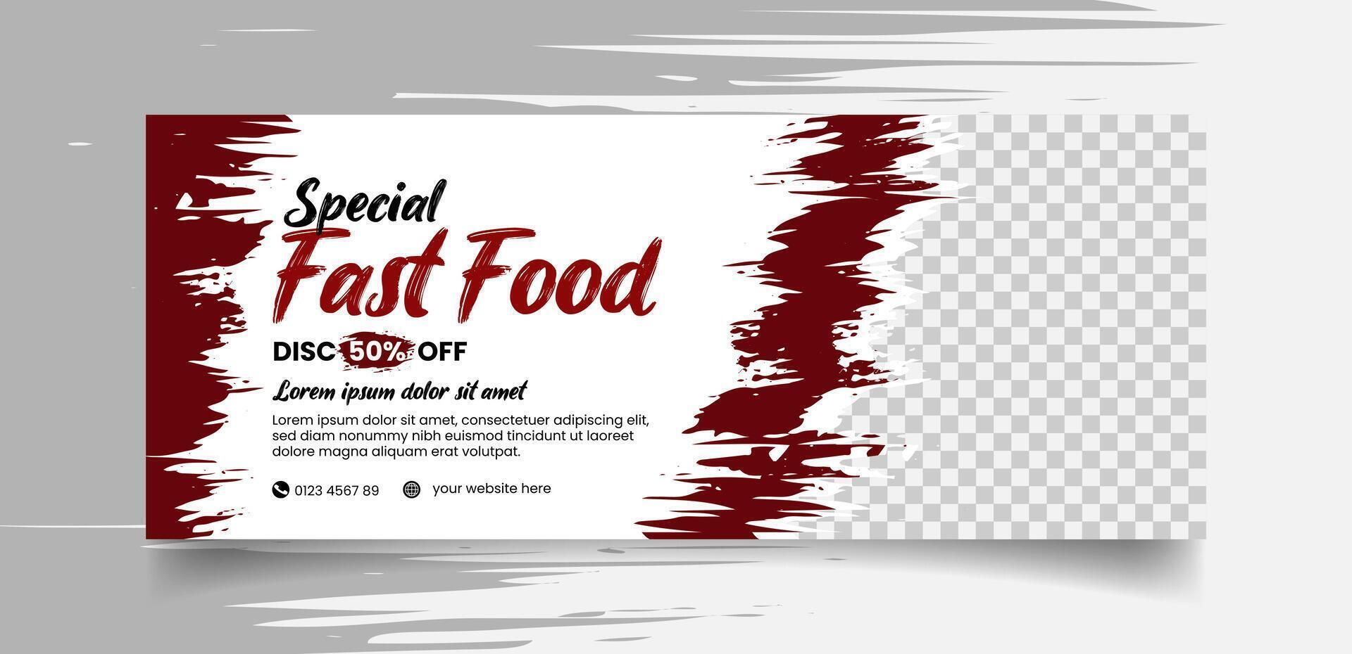 Delicious Fast Food Banner Templates with grunge style vector