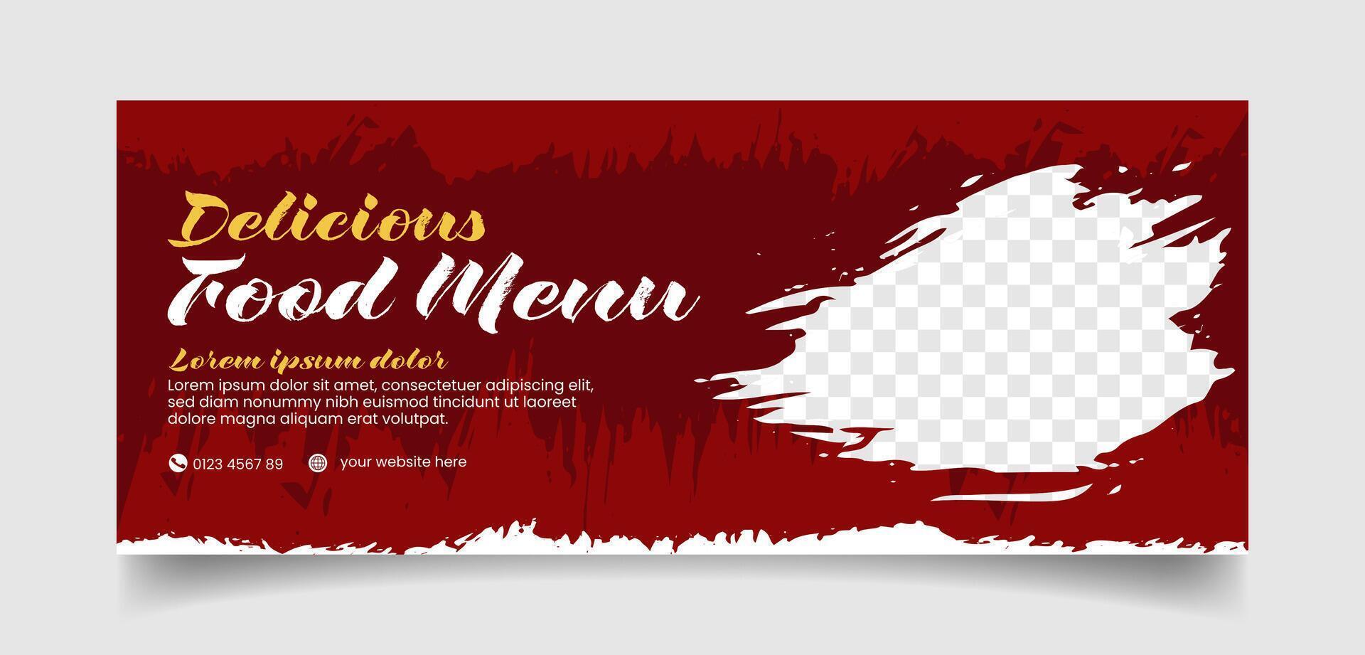 delicious food menu banner template vector