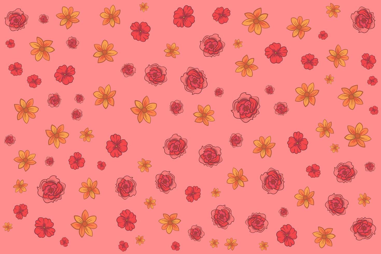 Background Repeated Floral pattern with roses, leaves, floral bouquets, flower compositions. Notebook covers, banner, card, poster with text. vector