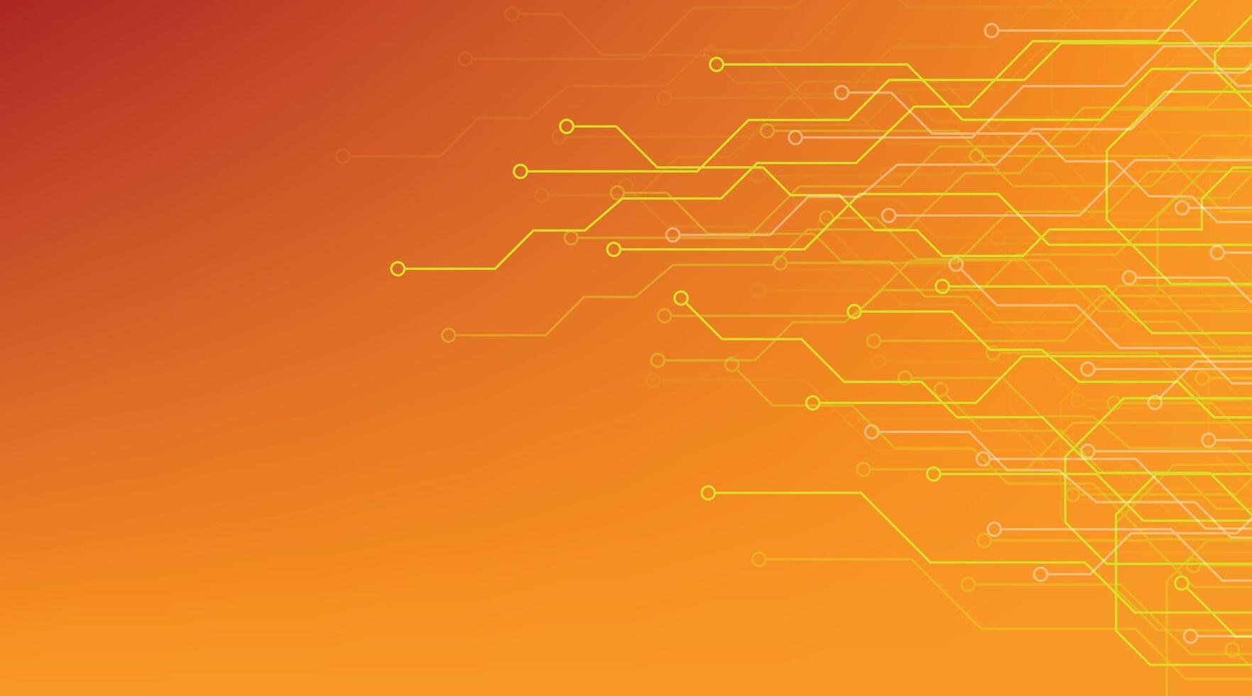 Electronic circuit board on yellow background vector