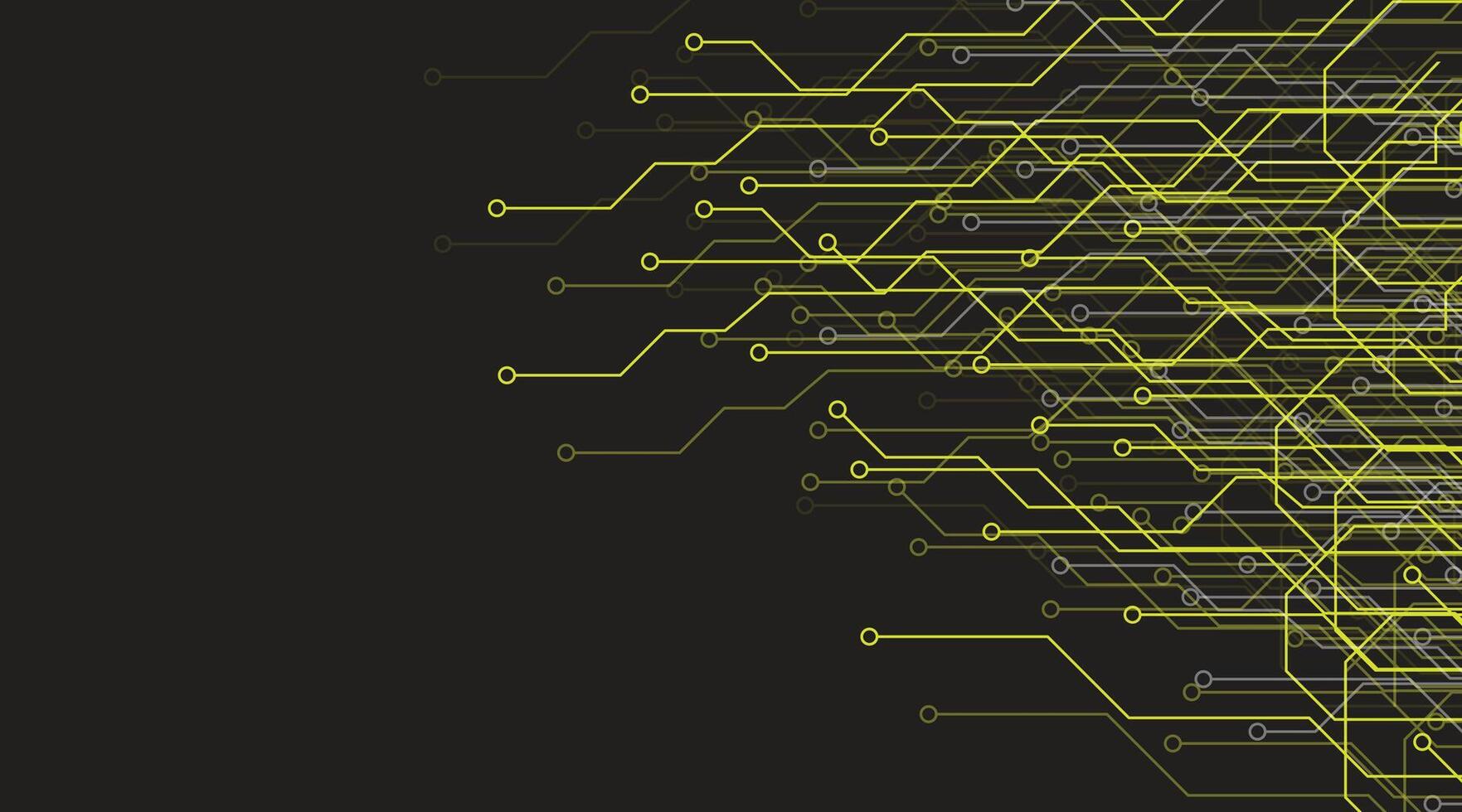 Electronic circuit board on black background. vector