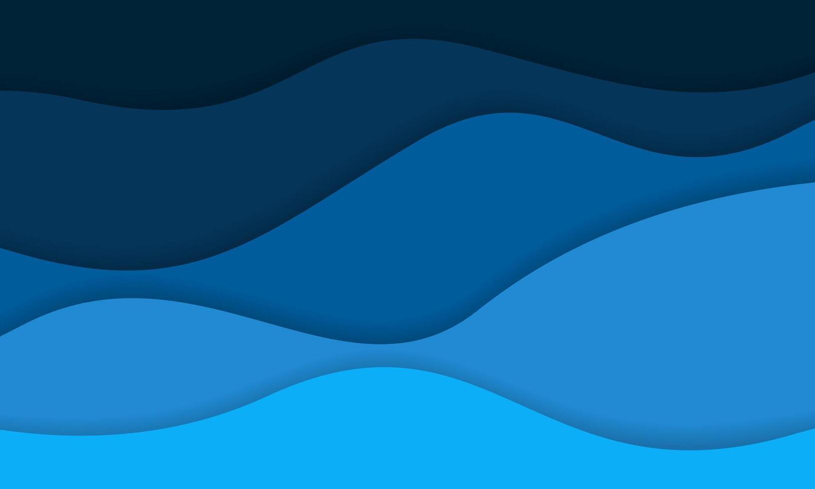 Abstract blue modern wavy papercut style background vector