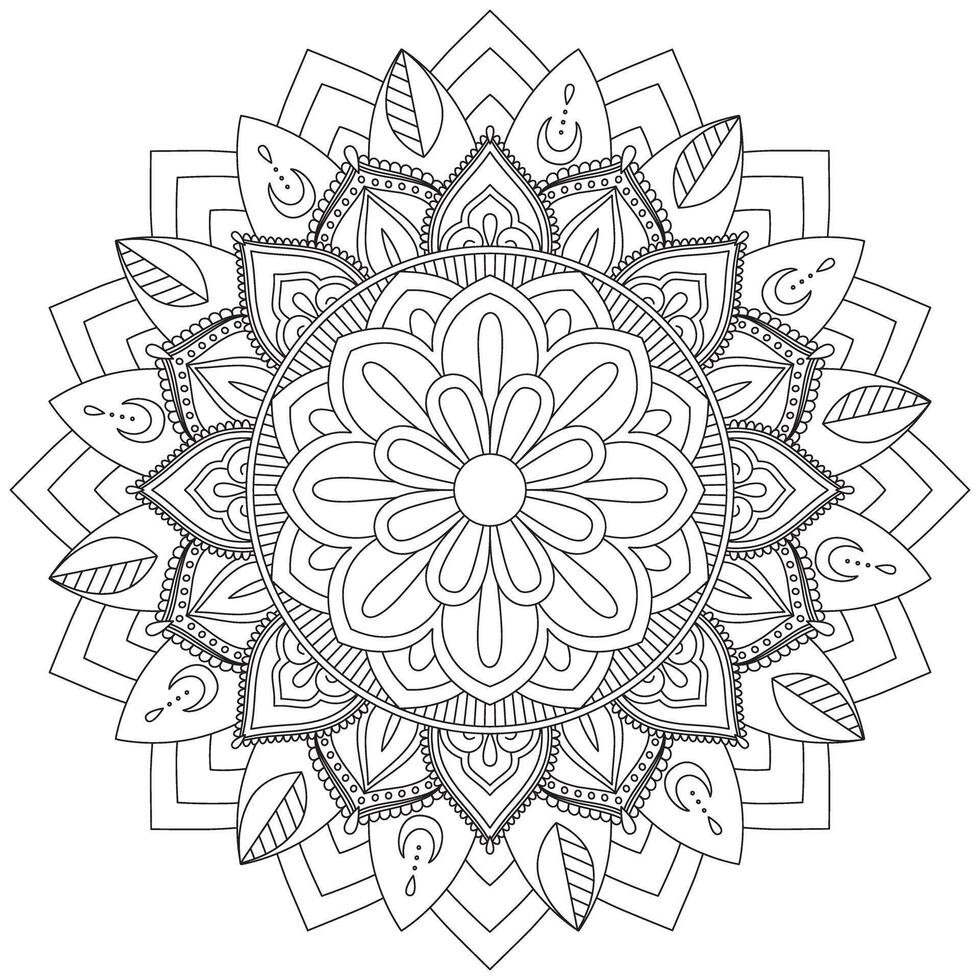 Simple Mandala Circle Coloring Book Pages vector
