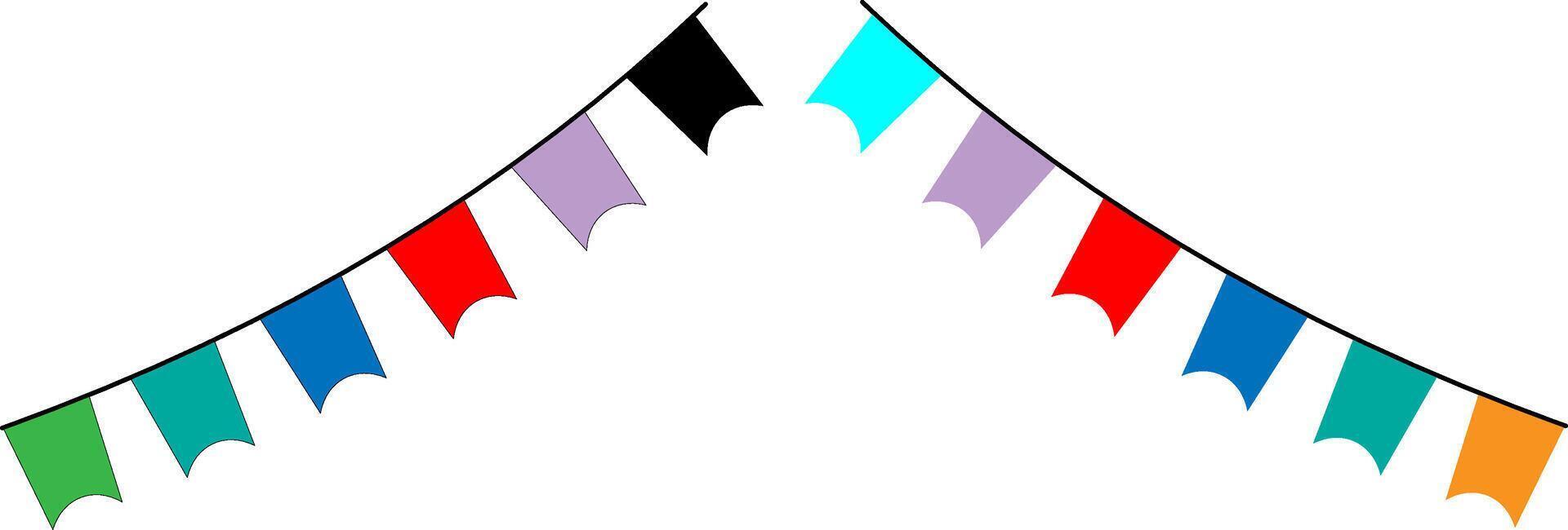 pennant flag colorful on white background vector