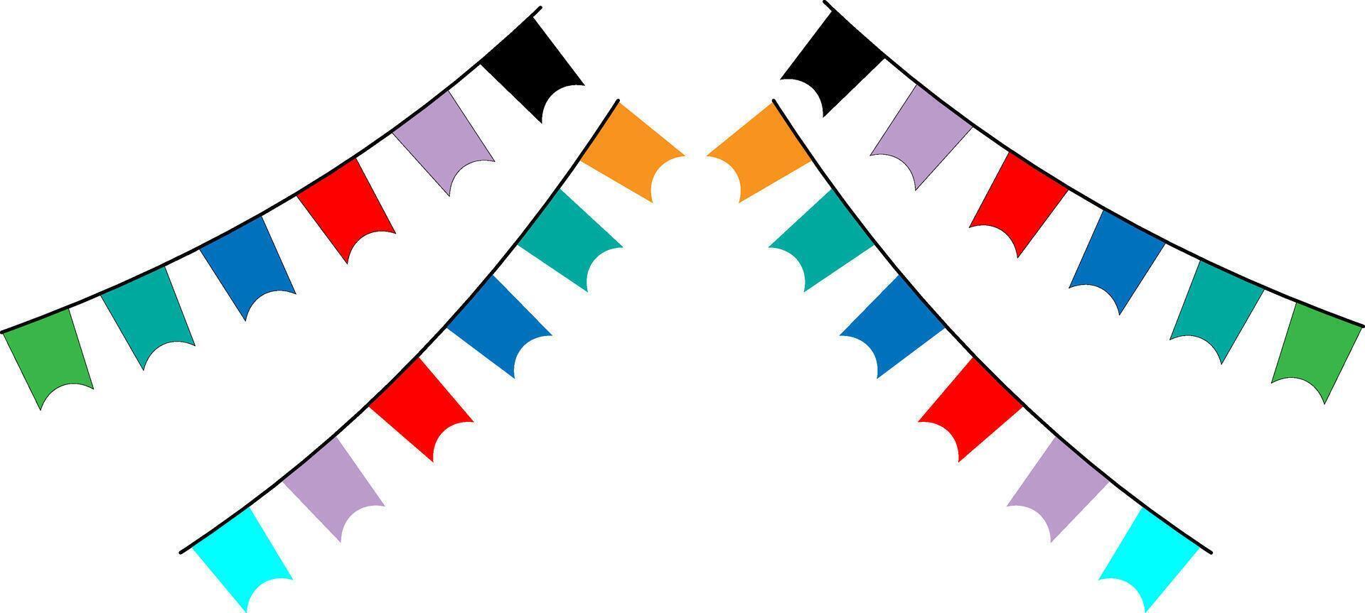 pennant flags, colorful for festival events vector