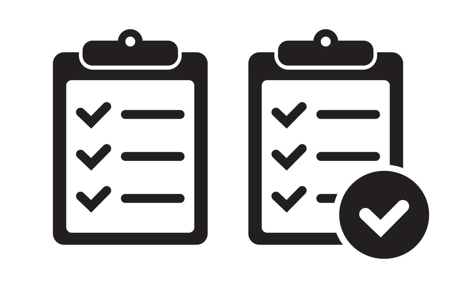 Clipboard with check mark icon isolated on background. Checklist sign symbol for web site and app design. vector