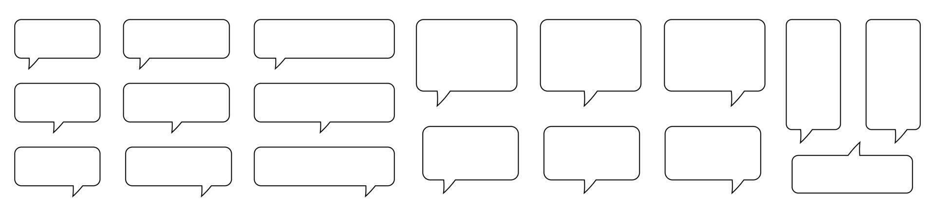 Speech bubble, speech balloon, chat bubble line art icon for apps and websites. vector