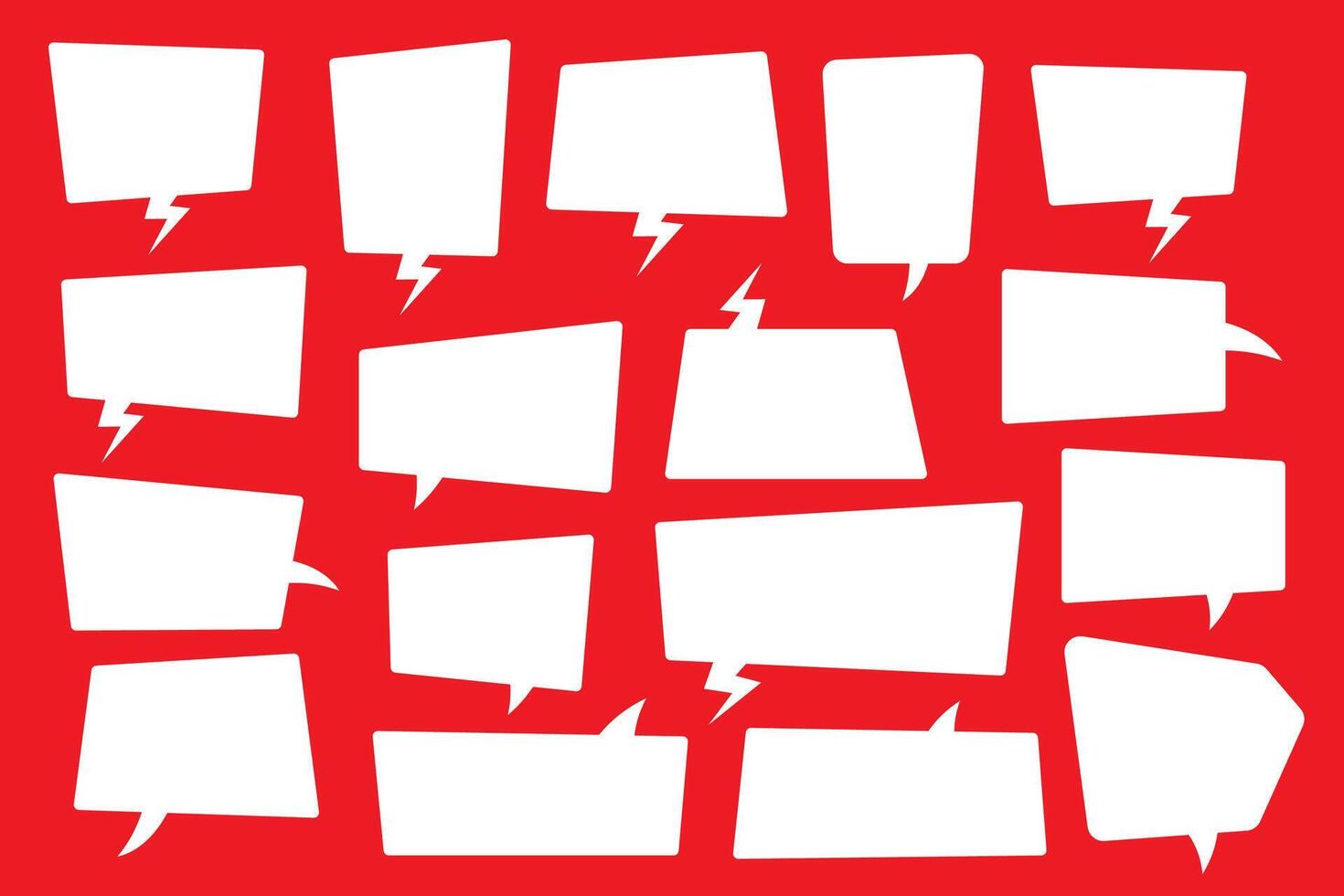 Set of speech bubbles. Speak bubble text, cartoon chatting box, message box. Blank empty speech bubbles. vector