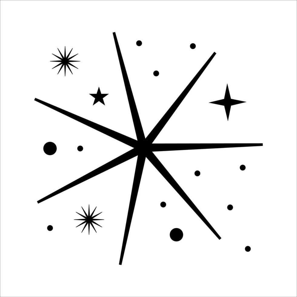 Simple celestial set of various stars vector