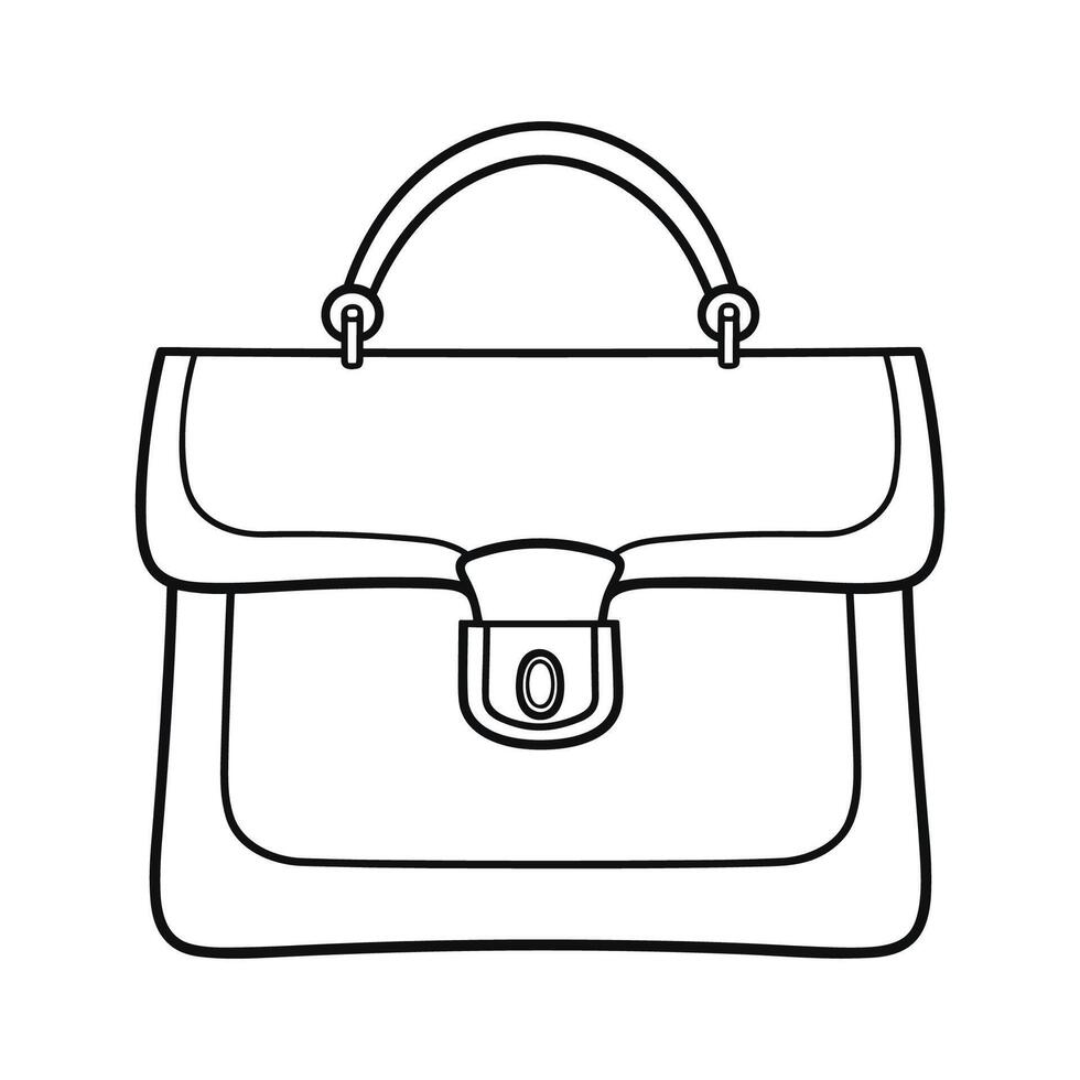 illustration of bag in doodle style. Simple single element, clipart for design vector