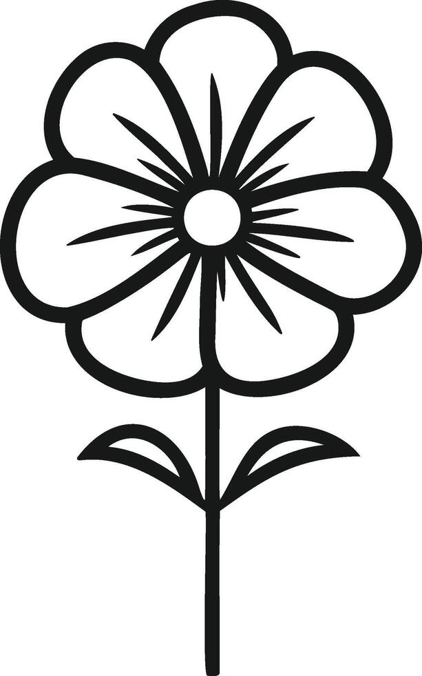 image of simple doodle flower, clipart, icon vector