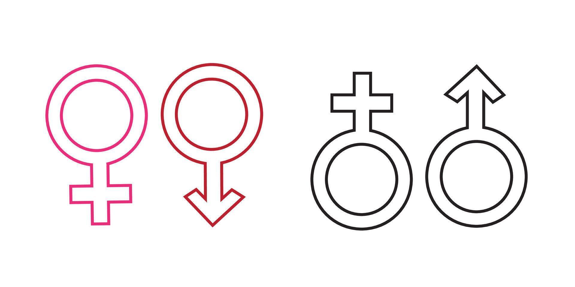 Male, famale icons. illustration in flat design vector