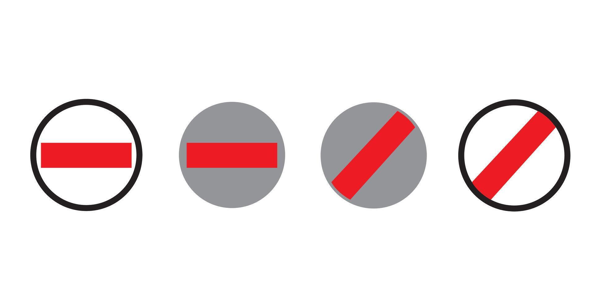 No Sign Icon. Red Crossed Circle Design. vector