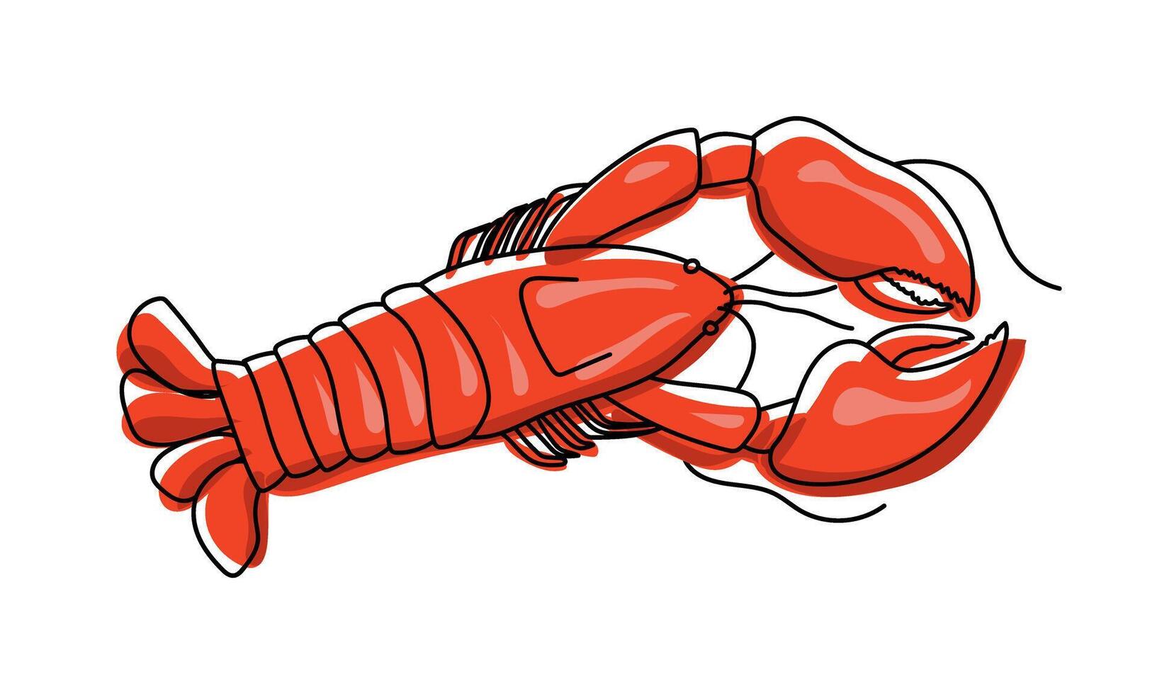 Lobster illustration. Lobster meal vector