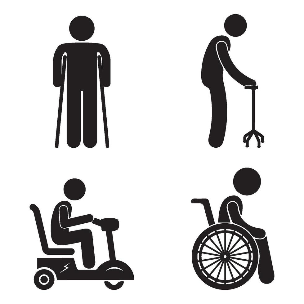 disabled person icon vector