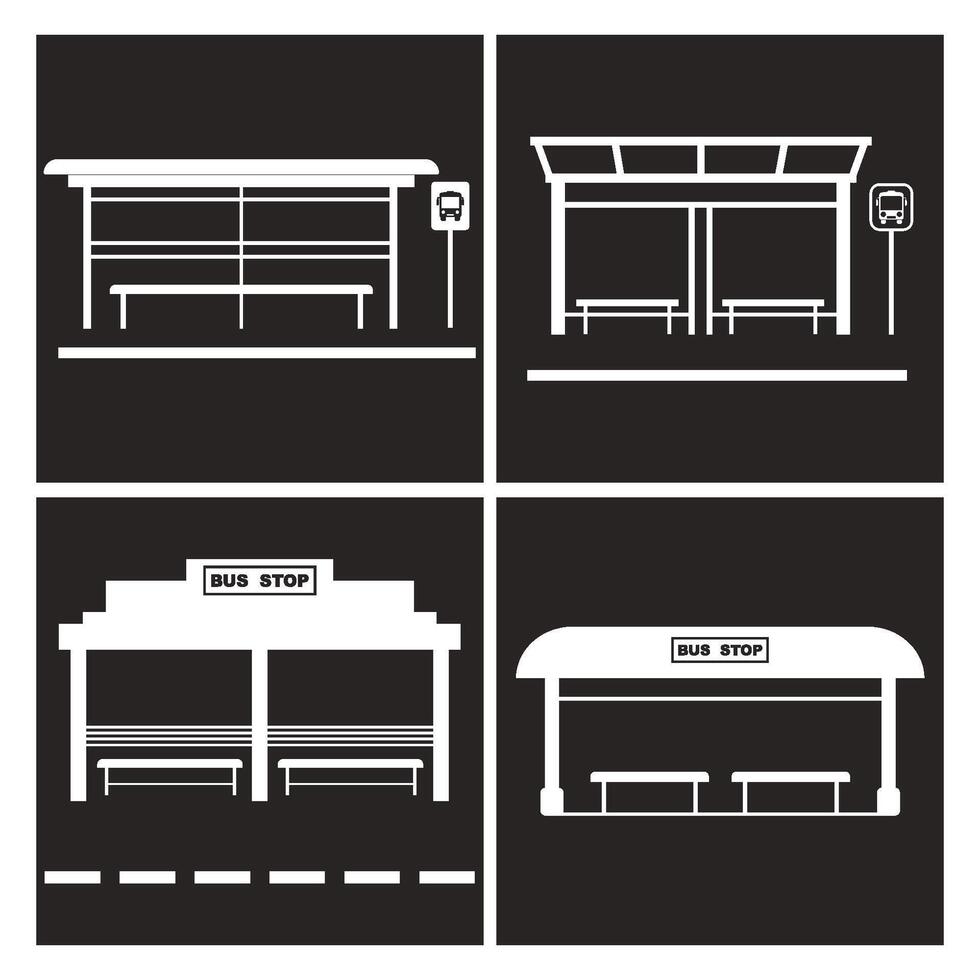 bus stop icon design vector