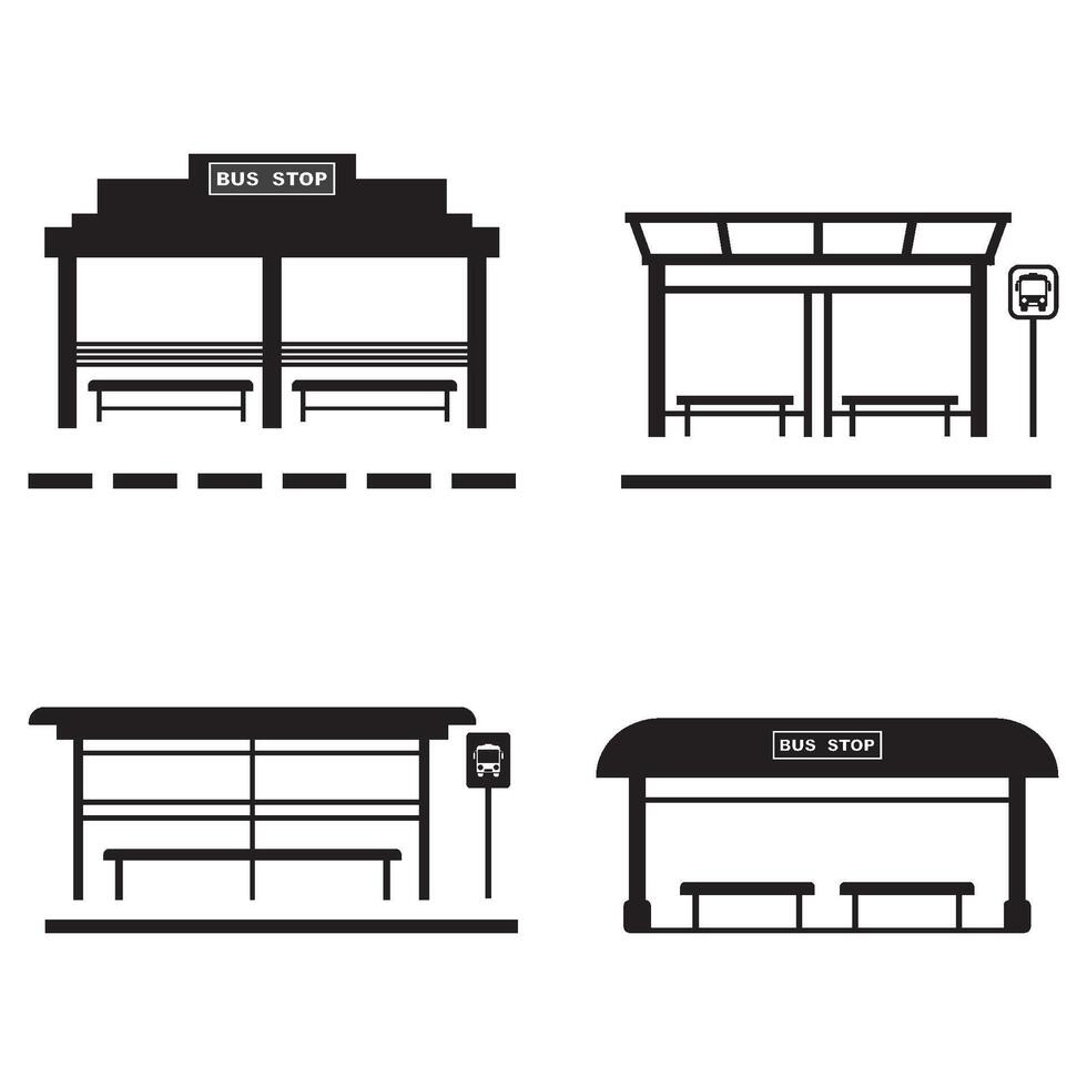 bus stop icon design vector
