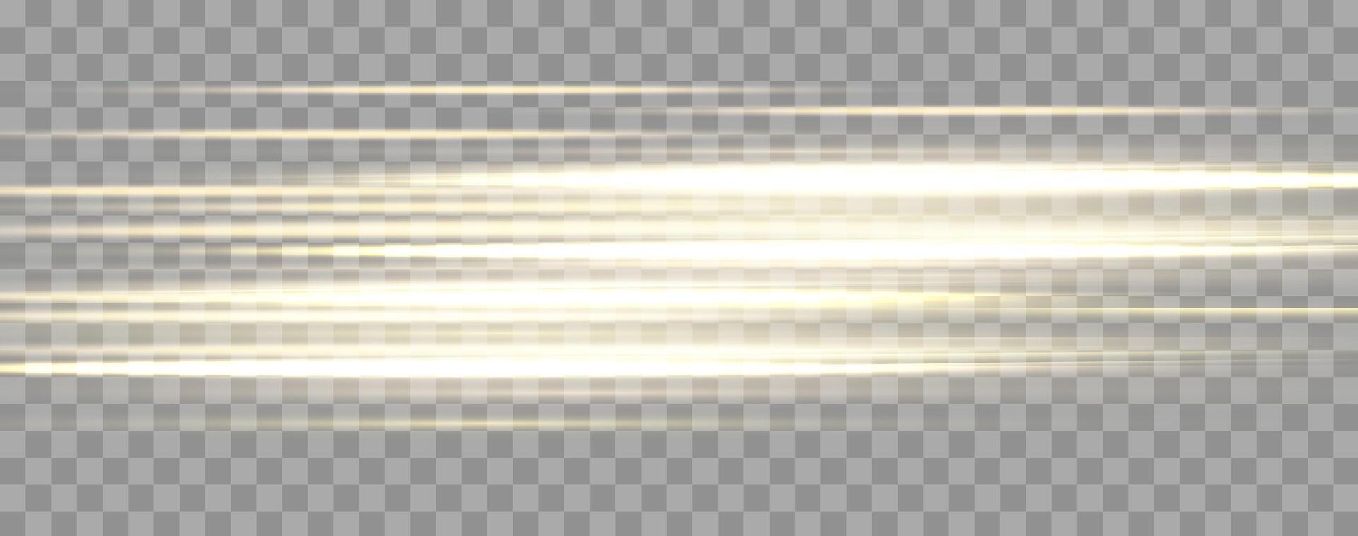 Speed rays, velocity light neon flow, zoom in motion effect, gold glow speed lines, colorful light trails, stripes. vector