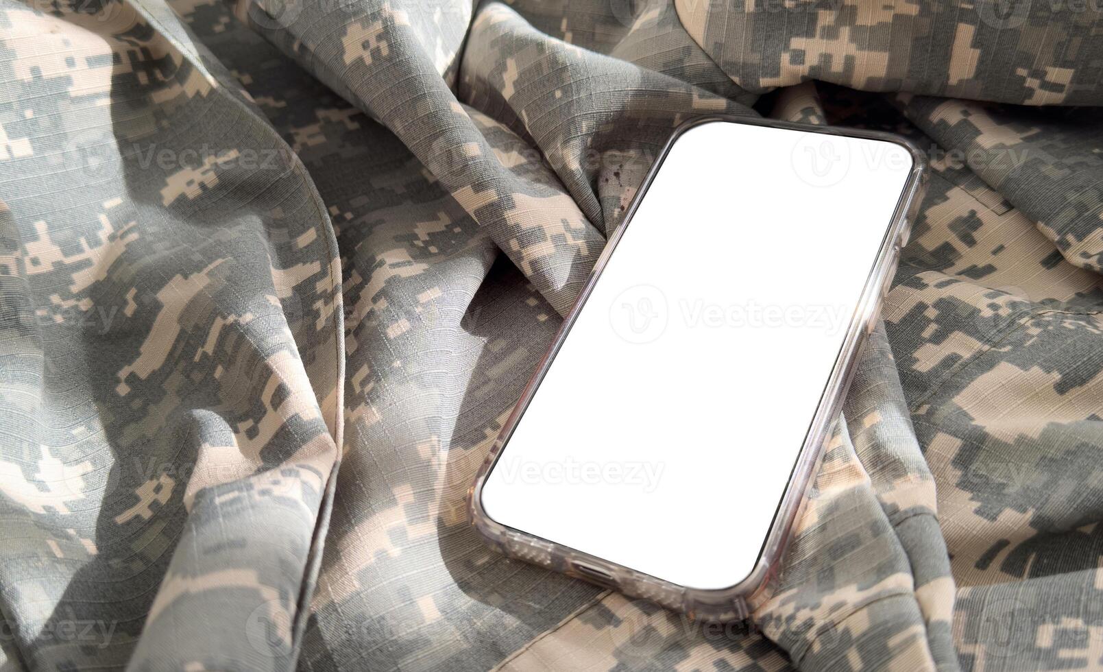 Mockup of a smartphone with a white screen on a dark concrete background. 3D rendering. photo