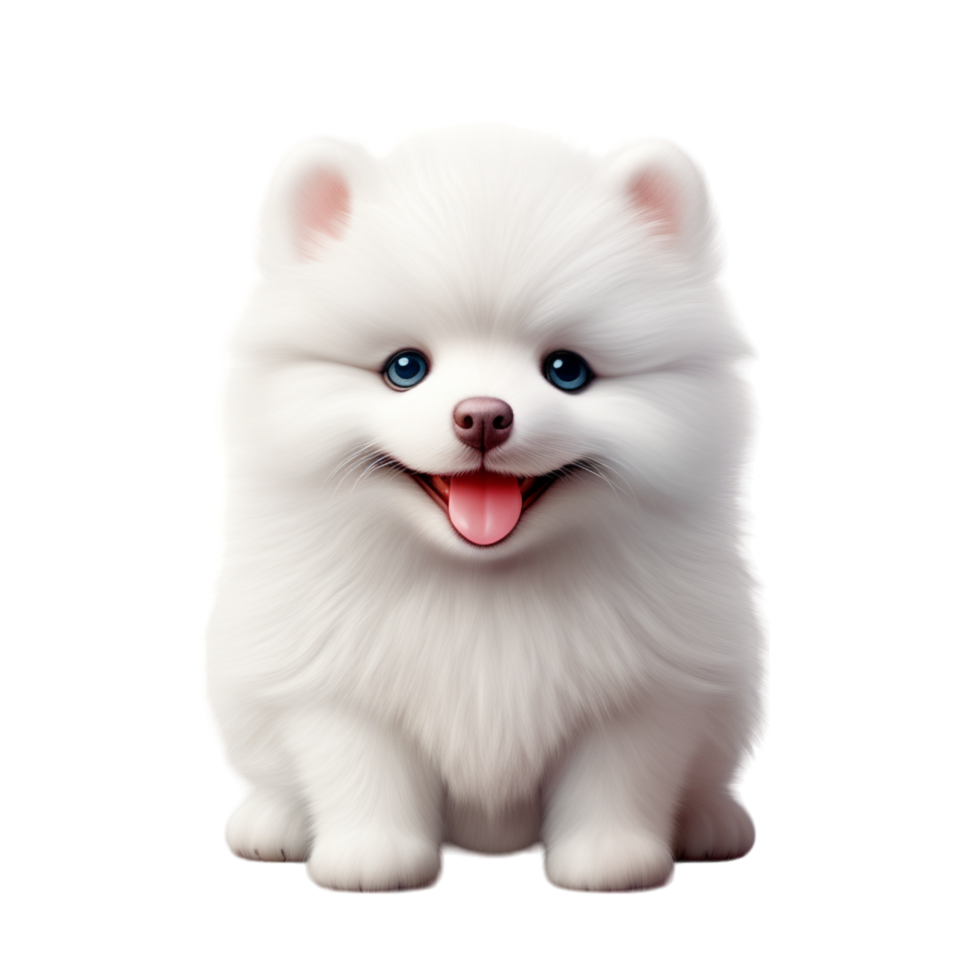 Generated Ai Cute White Pomeranian Dog png