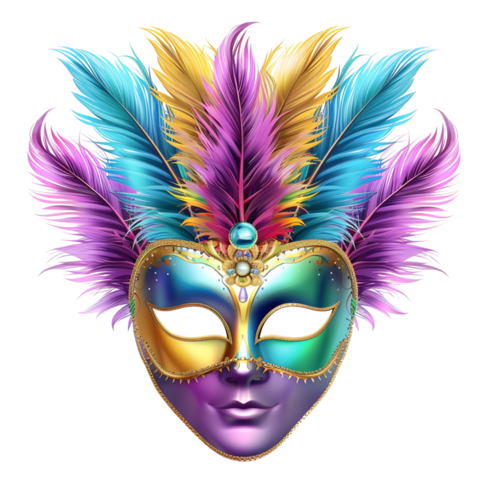 Generated Ai Watercolor Carnival Mask png
