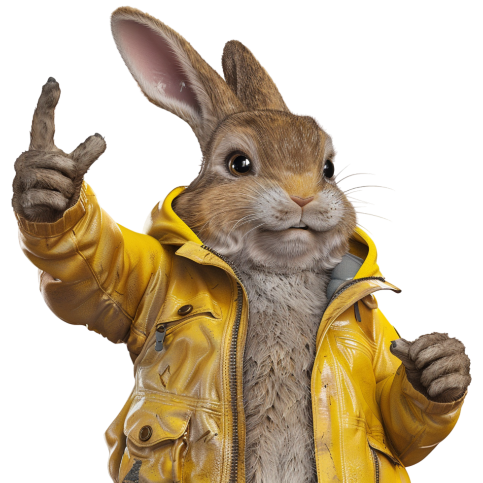 Generated Ai A rabbit wearing a coat png