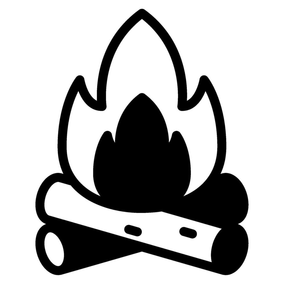 Campfire camping holiday icon illustration vector