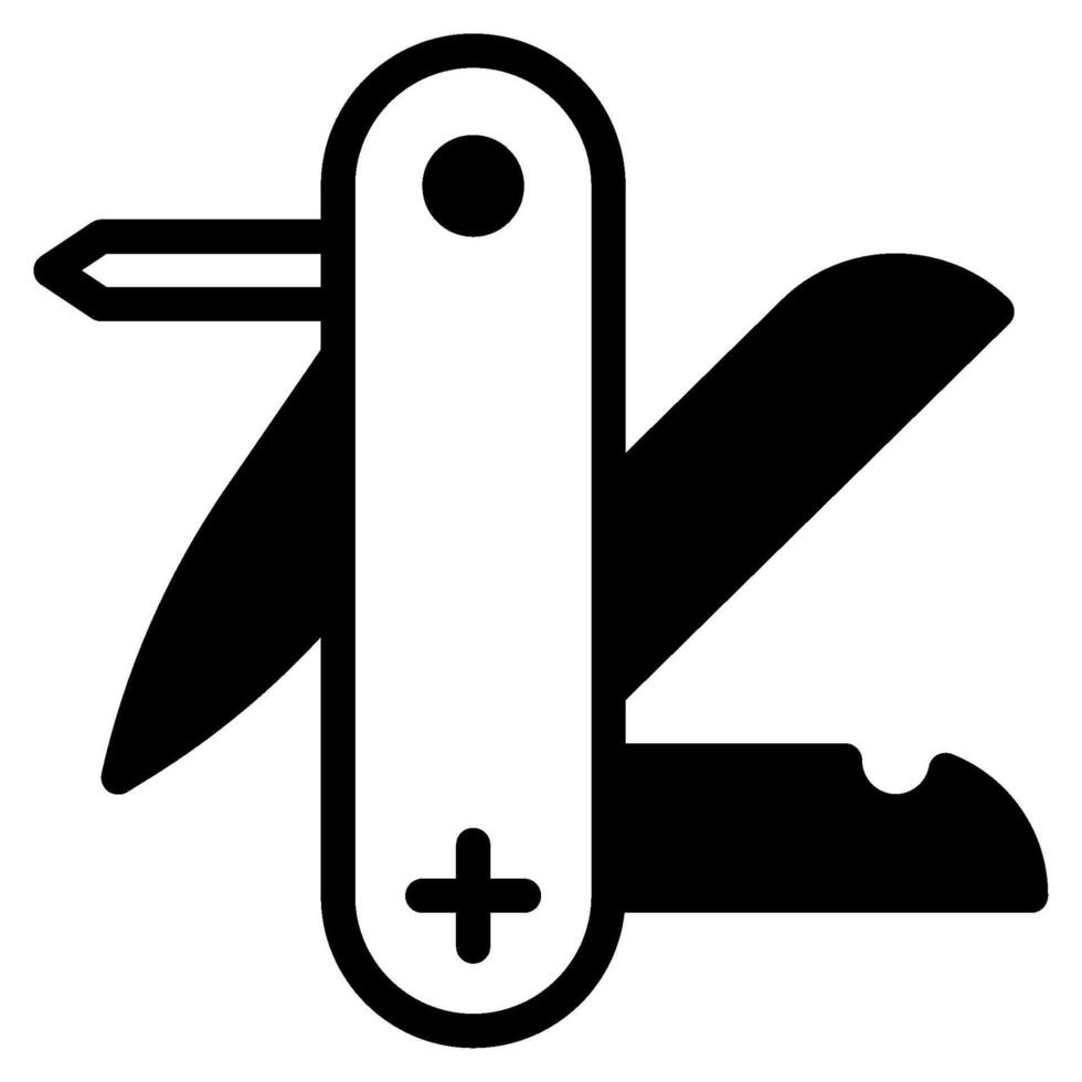 Swiss Knife camping holiday icon illustration vector