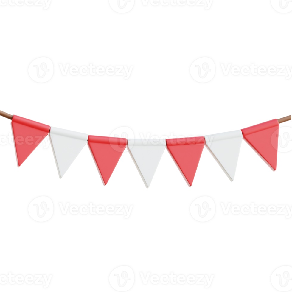 Indonesia Flag Garland 3d Illustration png