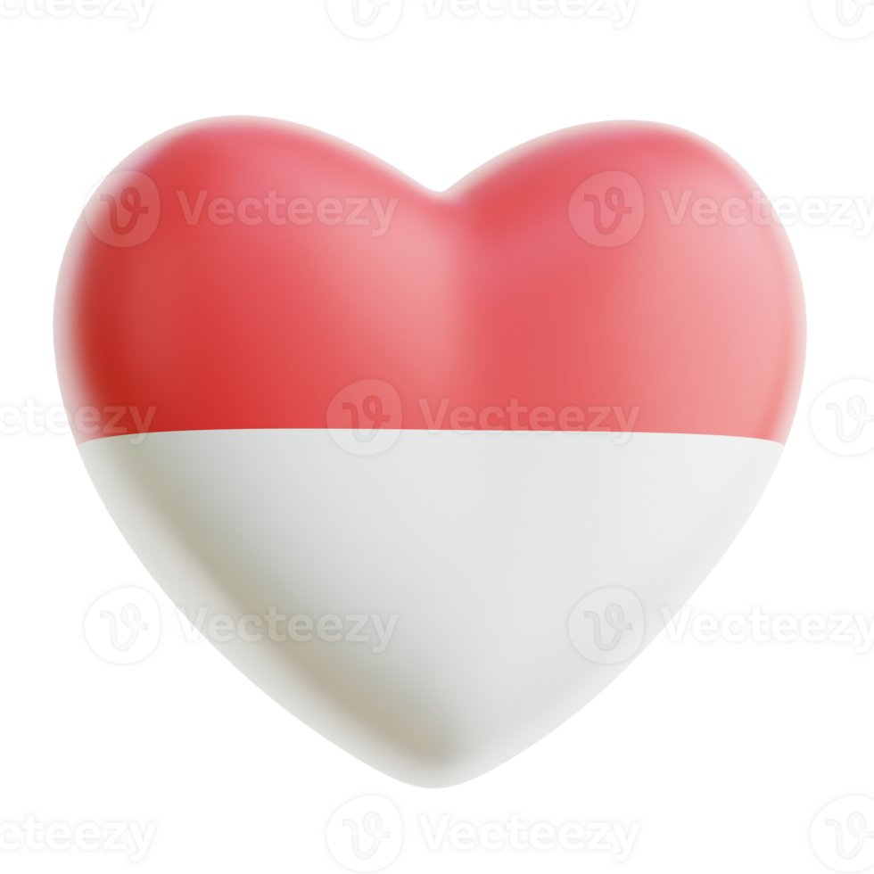 Love Indonesia 3d Illustration png